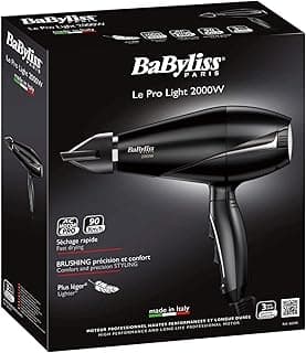 6604SDE Professional AC Hair Dryer 2000W, Smooth Pro 1 Nozzle, 2 Heat & 2 Speed Settings with Cool Shot, Made in Italy – Ref. 6604E