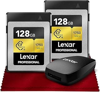 كرت ذاكرة احترافي Lexar سعة 128 جيجابايت CFexpress Type-B عدد 2 وقارئ USB 3.1 مثالي للمصورين والوثائقيين