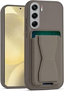 جراب محفظة جلد متوافق مع Tecno Camon 40، غطاء خلفي جلد مع إطار TPU، جراب حماية مضاد للصدمات مع حامل بطاقات (تيتانيوم)