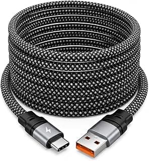 كابل شحن سريع USB إلى Type-C بقدرة 6A طول 1 متر، لنقل البيانات والشحن السريع، متوافق مع أجهزة أندرويد