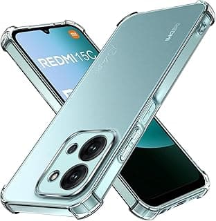 جراب أساسي متوافق مع شاومي Redmi 15C 4G/5G، غطاء سيليكون شفاف TPU مضاد للصدمات مع حماية للكاميرا وزوايا مقاومة للصدمات - شفاف