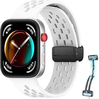 استراب سيليكون متوافق مع Huawei Watch Fit 3/Fit 4/Fit 4 Pro، مشبك معدني مغناطيسي، استراب رياضي جيد التهوية للرجال والنساء، سوار بديل ناعم سريع الفك