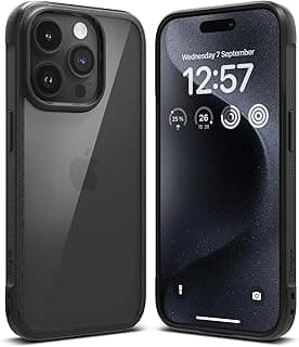 جراب Fusion Bold متوافق مع ايفون 15 برو 6.1 بوصة (2023)، مقبض ثابت [إطار] ظهر صلب شفاف مضاد للاصفرار ومصد مقاوم للصدمات - أسود