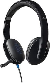 سماعات رأس USB H540 لاجراء المكالمات عبر الكمبيوتر وسماع الموسيقى من لوجيتك، لون اسود، (لاسلكي، سلكي)