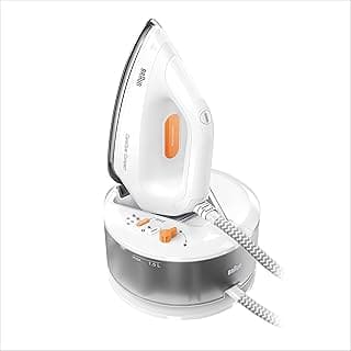 مكواة بخار CareStyle Compact IS2132WH، قاعدة FreeGlide 3D، ضغط 5.5 بار، خزان مياه كبير 1.5 لتر، خاصية توفير الطاقة، أبيض في أصفر