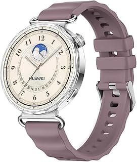 18mm Silicone Strap Compatible with Huawei Watch GT 6 41mm/GT 5 Pro 42 mm/GT5 41mm/GT4 41 mm/Huawei Watch 5 42mm, 18 mm Silicone Sport Replacement Band for Venu 2S/3S/Vivomove 3S/4S