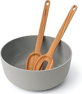 BergHOFF - 3-pc salad bowl set with bamboo servers 24.5X24.5X13.5