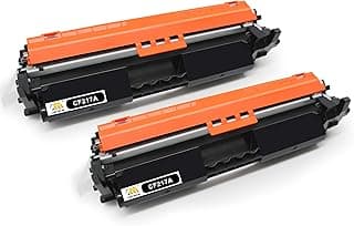 خرطوشة حبر بديلة متوافقة مع طابعات اتش بي 17A CF217A وتستخدم مع اتش بي ليزر جت برو M102W وليزر جت برو MFP M130FN M130FW M130NW M130A من سي ام سي ام سي ام، عبوة من قطعتين