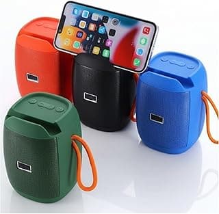 HR-111 Portable Bluetooth Speaker, Wireless Stereo Sound with RGB, Mini Bass Loudspeaker with USB TF FM, Rechargeable Outdoor Audio, Multicolor