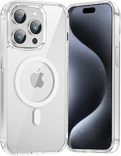 Magnetic Cover for Apple iPhone 15 Pro Max, Compatible with Magsafe, Slim, Soft Silicone TPU + Hard PC Shockproof Anti-Scratch Protective Cover for iPhone 15Pro Max 6.7 inches, Transparent
