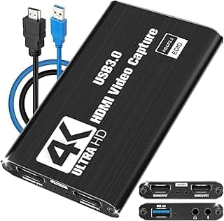 كرت التقاط فيديو HDMI للبث، كرت التقاط Switch، كرت التقاط HDMI إلى USB للألعاب بدقة 4K مدخل و1080P 60FPS مخرج لـ PS4/PS5/PC/OBS (أسود)