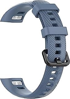 استيك سيليكون متوافق مع Honor Band 4/5، أسود، مقاوم للماء، مرن، مناسب للرجال والنساء