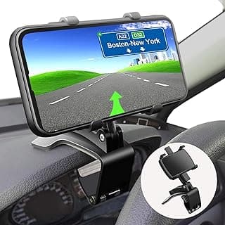 حامل موبايل للسيارة، حامل هاتف يثبت على التابلوه بدوران 360 درجة، مناسب للهواتف الذكية من 4 إلى 7 بوصة (أسود)
