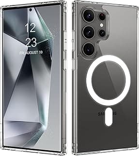 Magnetic Samsung Galaxy S24 Ultra Case with Mag Safe, Slim Case Cover Scratch Resistant Anti-Yellowing Case for Samsung S24 Ultra 6.8 Inches Transparent