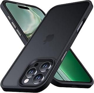 جراب مصمم لهاتف ابل iPhone 16 Pro Max، [مقاوم للصدمات عسكري] غطاء هاتف سيليكون ناعم نحيف شفاف مطفي، متوافق مع ابل iPhone 16 Pro Max مقاس 6.9 بوصة، أسود