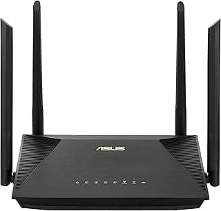 اسس راوتر RT-AX53U (AX1800) ثنائي النطاق واي فاي 6 قابل للتمديد، امن شبكة مجاني، رقابة ابوية، VPN مدمج، متوافق مع اي ميش، للالعاب والبث، المنزل الذكي، USB، بديل راوتر 4G 5G