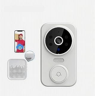 جرس باب بكاميرا لاسلكية بدقة 1080 بيكسل مزود برؤية ليلية واكتشاف للحركة وصوت ثنائي الاتجاه مقاوم للماء يعمل عبر تطبيق "Tuya" ويعمل بالبطارية