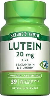 Nature's Truth Lutein 20 mg Plus Zeaxanthin and Bilberry Capsules, 39 Count