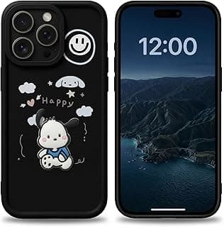 جراب موبايل سيليكون TPU بحماية للكاميرا وطباعة اشكال حلوى 3D لهاتف ابل iPhone 15 Pro Max مقاس 6.7 بوصة (تصميم كلب سعيد)