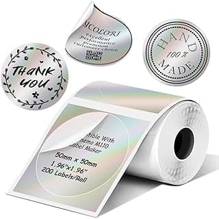 Round Circle Thermal Label Compatible with Phomemo M110/M221/M220/M120/M200 Label Printer,1.96" x 1.96"（50x50 mm, 140 Labels/Roll Round Labels for Home, Office, School, Store, Easy to Use