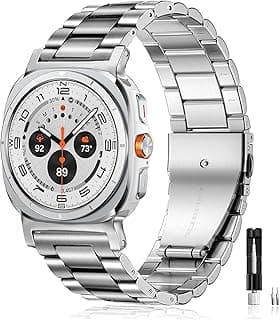 سوار معدني لساعة سامسونج Galaxy Watch 7 Ultra مقاس 47mm (2024)، سوار ستانلس ستيل بديل للعمل لساعة سامسونج Galaxy Watch 7 Ultra مقاس 47mm