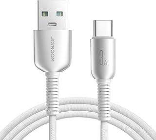جوي رووم كابل شحن سريع ونقل بيانات من سلسلة كيتينغ ايدج من USB‑A الى USB‑C 3 امبير بطول 4 قدم - رمادي فاتح | ضمان لمدة 12 شهرًا من S‑A51