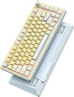 كيبورد جيمنج ميكانيكي Onkuma MT707 ثلاثي الوضع RGB، 81 مفتاح، بكرة تحكم، Gasket Mount، سويتشات قابلة للتبديل، بلوتوث، لاسلكي 2.4GHz وUSB-C، بطارية مدمجة قابلة للشحن
