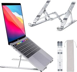 Amoner Laptop Stand, Adjustable Tablet Stand, Aluminum Air-Ventilated Computer Stand Laptop Riser for Desk, Compatible MacBook Air Pro, HP, Lenovo, Dell, and More Laptop, Tablet Under 17”