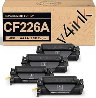 خرطوشة حبر 4PK CF226A متوافقة مع خرطوشة حبر اتش بي 26A 26X CF226A M402n M402dn M402dw M402d MFP M426dw M426fdw M426fdw M426fdn من في 4 اينك، أسود