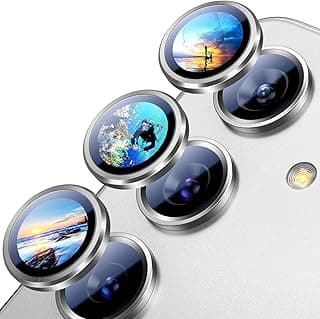 Tempered Glass Metal Individual Camera Lens Protector For Samsung Galaxy S25 FE, Anti-Scratch, No Bubbles, 9H Hardness, HD Clear, Easy Installation - Silver