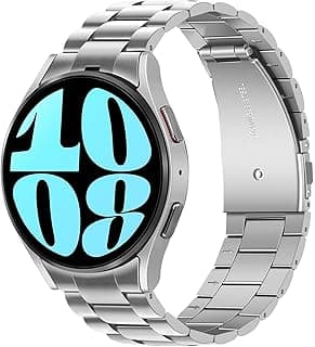 Anlinser No Gap Bands Compatible with Samsung Galaxy Watch Ultra 7/6/5/4/FE Band 44mm 40mm/Watch 6 Classic Band 47mm 43mm/Watch 5 Pro 45mm/Watch 4 Classic, 20mm 22mm Metal Strap for Women Men