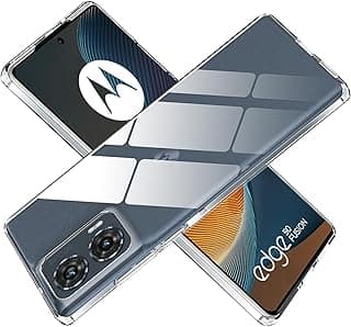 جراب لموبايل Motorola Edge 50 Fusion، جراب سيليكون سائل ناعم ورفيع - شفاف