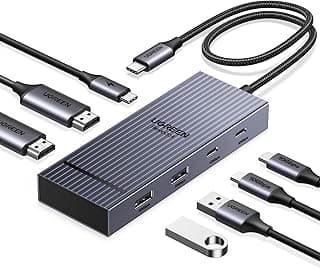 قاعدة توصيل ريفودوك برو USB نوع سي 10Gbps بدقة 4K وتردد 60Hz مع منفذ USB اسه 23.2 وUSB نوع سي تدعم توصيل طاقة 100W يتوافق مع XPS 13/15 وكروم بوك وX1 وماك بوك اير/برو وسيرفيس برو 9