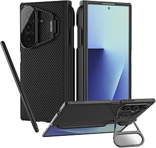 جراب CamShield Pro مغناطيسي لهاتف سامسونج Galaxy Z Fold 7 مع قلم S Pen، متوافق مع MagSafe، غطاء هاتف بحامل وحماية كاميرا شفافة ومضاد للصدمات، أسود