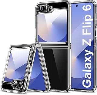Case for Samsung Galaxy Z Flip 6 Transparent Clear Ultra Slim Case for Samsung Z Flip 6 Case [Metal Connection Buckle] Military Shockproof TPU Silicone Protection Z Flip6 Case (Transparent)