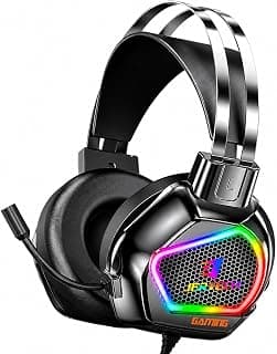 JERTECH USB RGB Gaming Headset – 7.1 Surround Sound, Noise Cancelling Microphone, RGB Lighting, In-Line Volume Control & Multi-Platform Compatibility