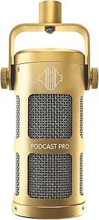 PODCAST Professional Dynamic Mic for Podcast, Broadcast, Streaming, Gaming & VC - XLR Connection, No phantom Power Required - Lifetime Microphone Warranty - Designed & Built in UK – Gold