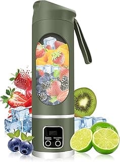 Portable Blender Electric Juicer, Personal Electric USB Juicer for Shakes and Smoothies Motor Smoothie Blender with BPA-Free, 600ML Mini Blender Portable Blender for Travel Office Camping (green)