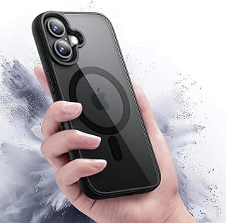 جراب ابل iPhone 17 ممتص للصدمات، نحيف، إطار TPU أسود مطفي، ظهر شفاف مقاوم للخدش مع مغناطيس قوي