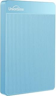 يونيون سين قرص صلب خارجي HD2510 500GB رفيع للغاية 2.5 انش USB 3.0 ساتا HDD للكمبيوتر وماك والكمبيوتر المكتبي واللابتوب ووي يو واكس بوكس وبلاي ستيشن 4 (ازرق)