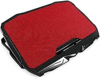 Laptop Cooling Stand with Fan, USB Powered Notebook Cooler Pad, Quiet Air Flow Laptop Holder with LED Light for Desk, Home Office, Study and Gaming, ZR750 (Red)