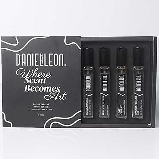 عبوة عطور صغيرة للجنسين مكونة من باكارات روج 540 ولوست تشيري وبلاك اوركيد وتوسكان ليذر من دانيال ليون، 10 مل لكل عطر + عبوة 2 مل زيت عطري كهدية مجانية للتجربة