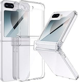 جراب Z Flip 6 متوافق مع سامسونج جالاكسي Z Flip 6 مع حماية للمفصلة، جراب PC شفاف، غطاء حماية لا يصفر، مضاد للخدش والصدمات (شفاف)
