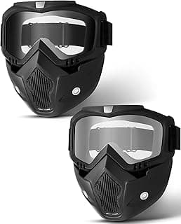 2 Pieces Motorcycle Goggles Helmet Riding Goggles Glasses With Face Cover