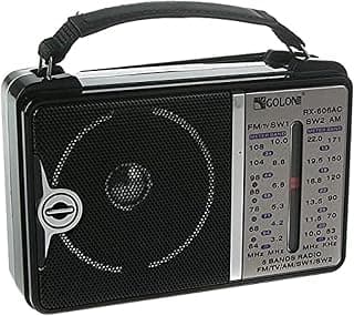 Classic Radio RX-606, World Receiver with 5 Band AM/FM/SW1/SW2, Portable mini-sized Electrical AC and supports battery operation, Strong Signal and powerful sound, Black