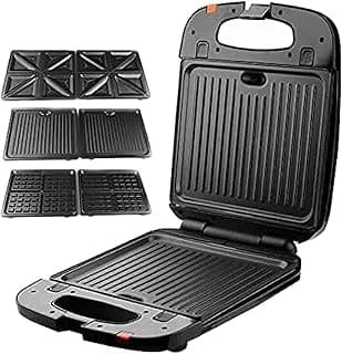 Kc1051 2 in 1 Sandwich Maker with Grill, 1200 watt - Black and Grey