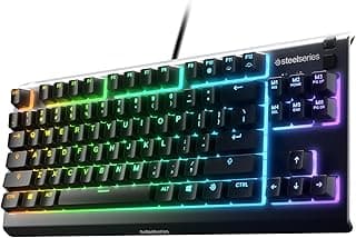 كيبورد ستيل سيريز وايرد أبيكس 3 TKL مع إضاءة RGB و مقاوم للماء بلون أسود متوافق مع أجهزة الألعاب باللغة الإنجليزية