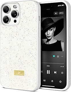 Case For iPhone 15 Pro Case Glitter, Sparkle Diamond Crystal Bling Case with Bling, Ultra Thin Lightweight Full Body Shockproof Anti-Scratch Protective Cover (White)