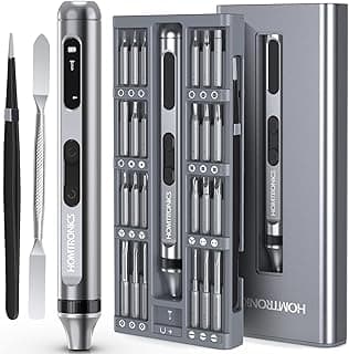 52 in 1 Precision Screwdriver, Homtronics Cordless Screwdriver Set with Glasses, Computers, Mobile Phones, Cameras (Grey)
