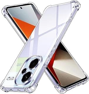 جراب سيليكون شفاف متوافق مع شاومي Redmi Note 13 Pro Plus 5G (غير متوافق مع Redmi Note 13 Pro 5G) مع زوايا مقاومة للصدمات، جراب TPU شفاف